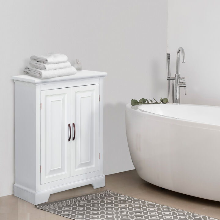 Teamson Home St James Freestanding Floor Cabinet 2 Doors with White Finish