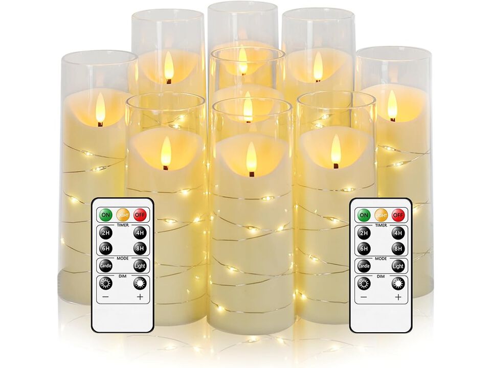 Eebuss Flameless Candles,Pack of 9 Battery Operated Candles