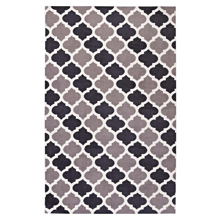 Lida Moroccan Trellis 5x8 Area Rug - Charcoal and Black