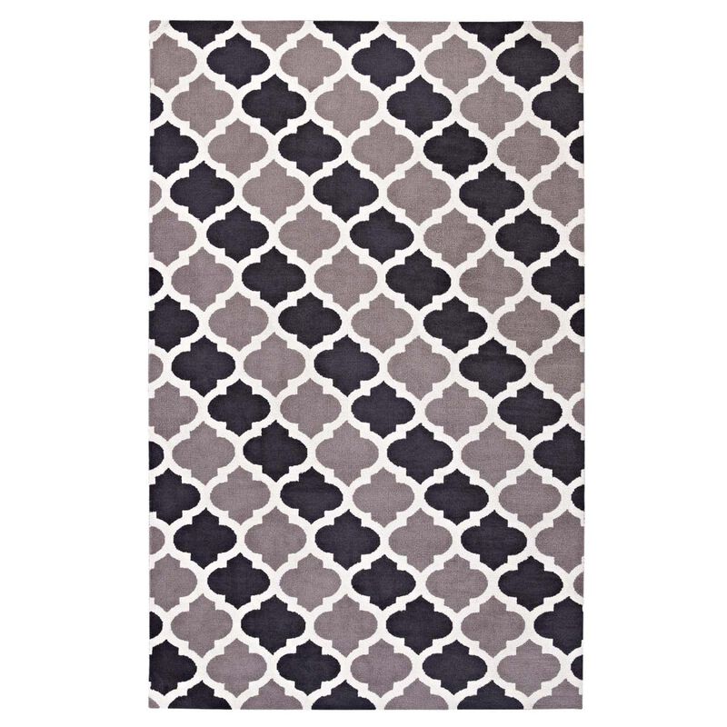 Lida Moroccan Trellis 5x8 Area Rug - Charcoal and Black