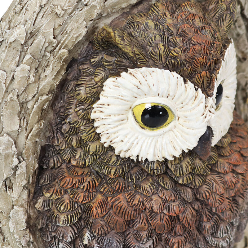 Sunnydaze Winifred and Wesley the Owls Resin Tree Hugger Decorations - 9 in