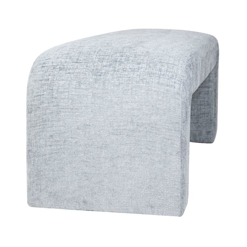 Jofran Sophia Modern Luxury Curved Upholstered Waterfall Jacquard Bench - Small