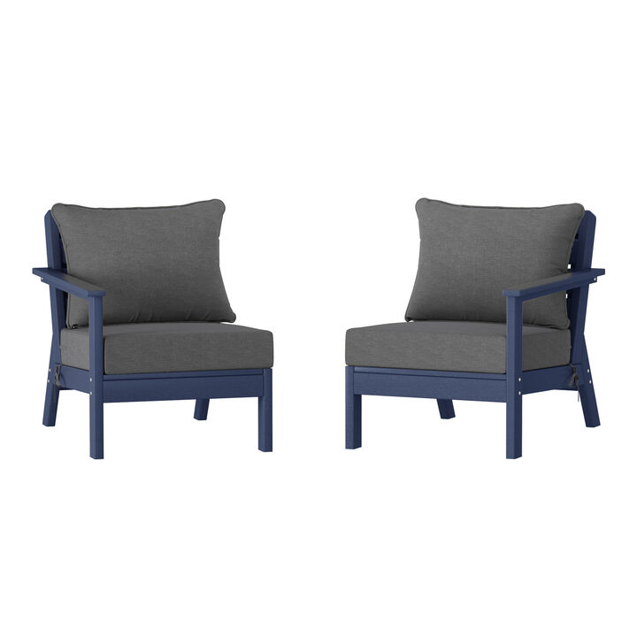 WestinTrends Outdoor Patio HDPE Loveseat Sofa with Patio Cushions