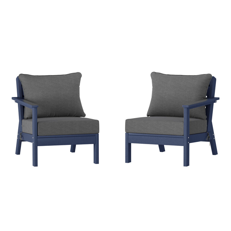 WestinTrends Outdoor Patio HDPE Loveseat Sofa with Patio Cushions