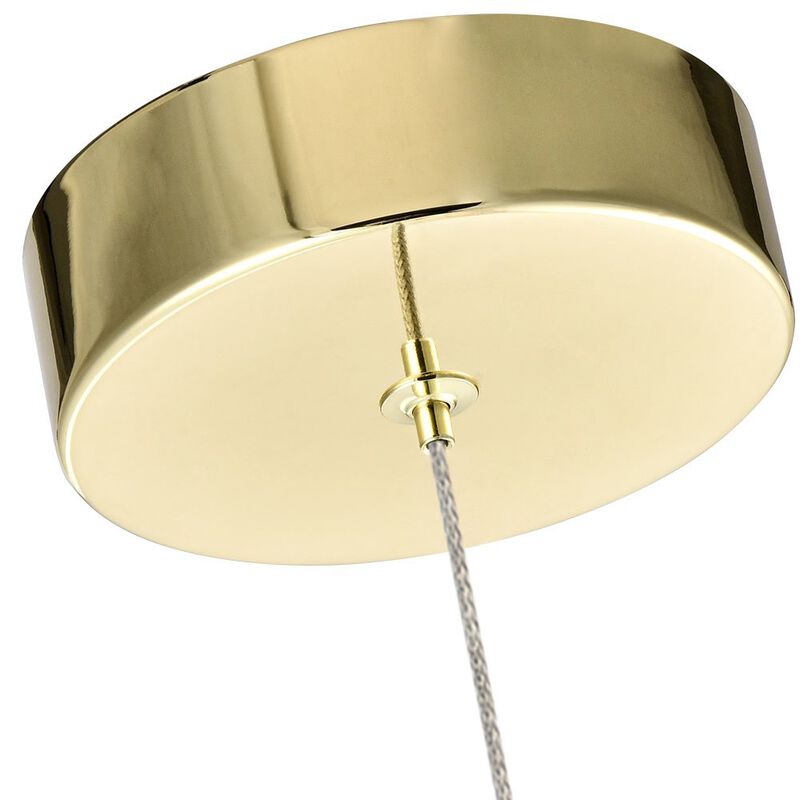 VONN Lighting Integrated LED Height Adjustable Pendant Light with Cone Shade in Gold
