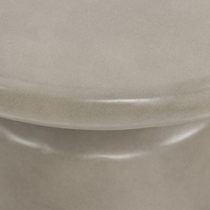 Umbre Concrete Indoor Outdoor Accent Stool End Table-Benzara
