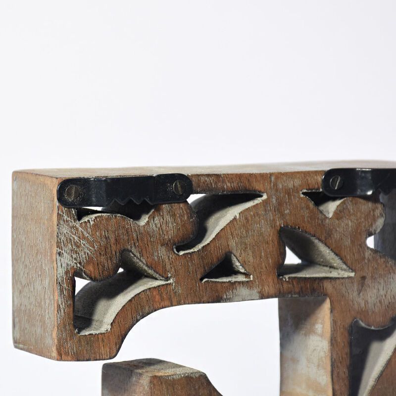 Vintage Gray Handmade Eco-Friendly "E" Alphabet Letter Block For Wall Mount & Table Top D�cor