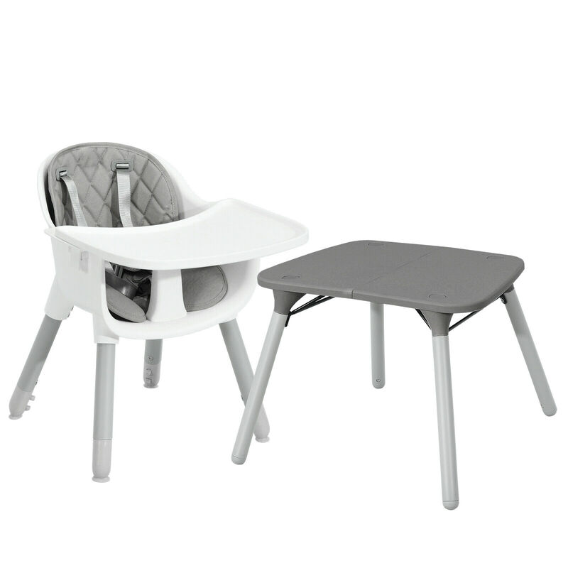 4-in-1 Baby Convertible Toddler Table Chair Set with PU Cushion