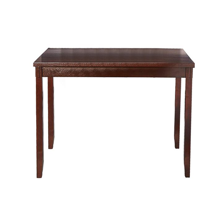 Rubber Wood 6 Pieces Dining Set In Espresso Brown-Benzara
