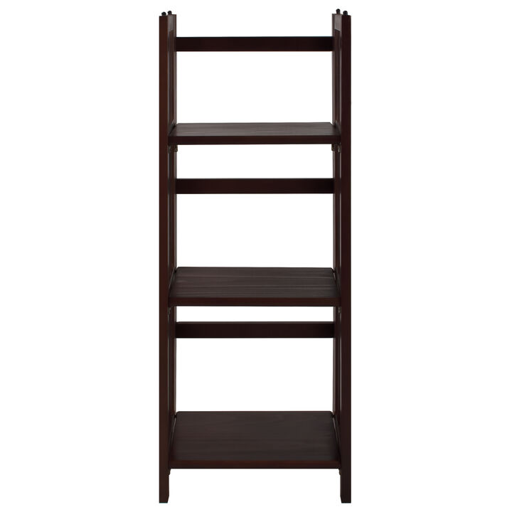 Casual Home 3-Shelf Folding Bookcase (14" Wide)-Walnut