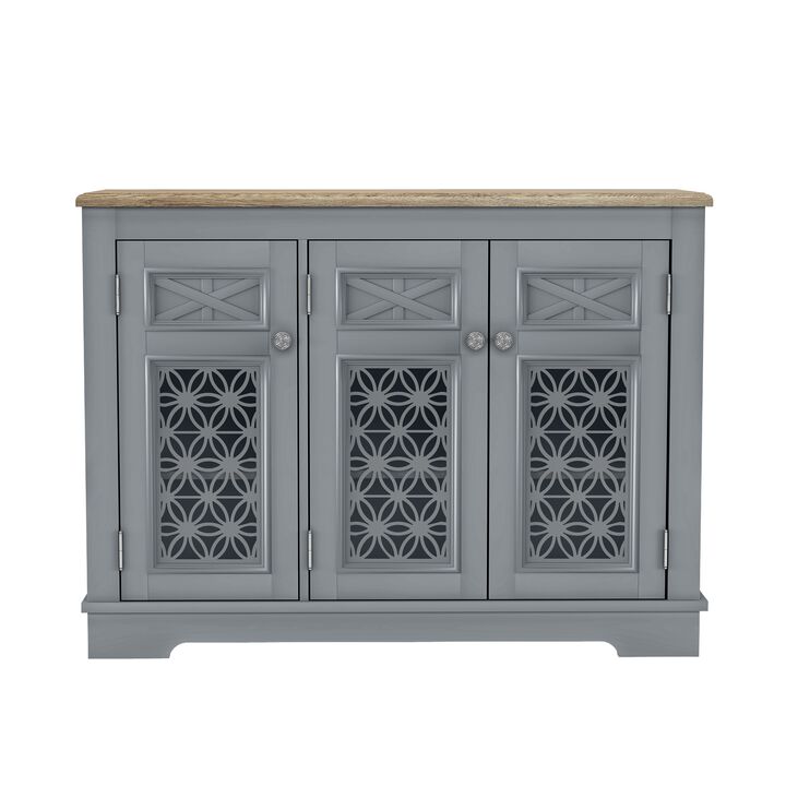 FESTIVO Versatile Buffet Cabinet with Glass Doors and Adjustable Shelves