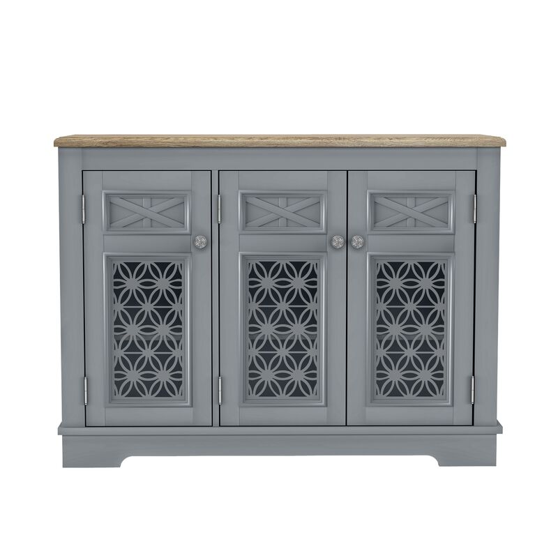 FESTIVO Versatile Buffet Cabinet with Glass Doors and Adjustable Shelves
