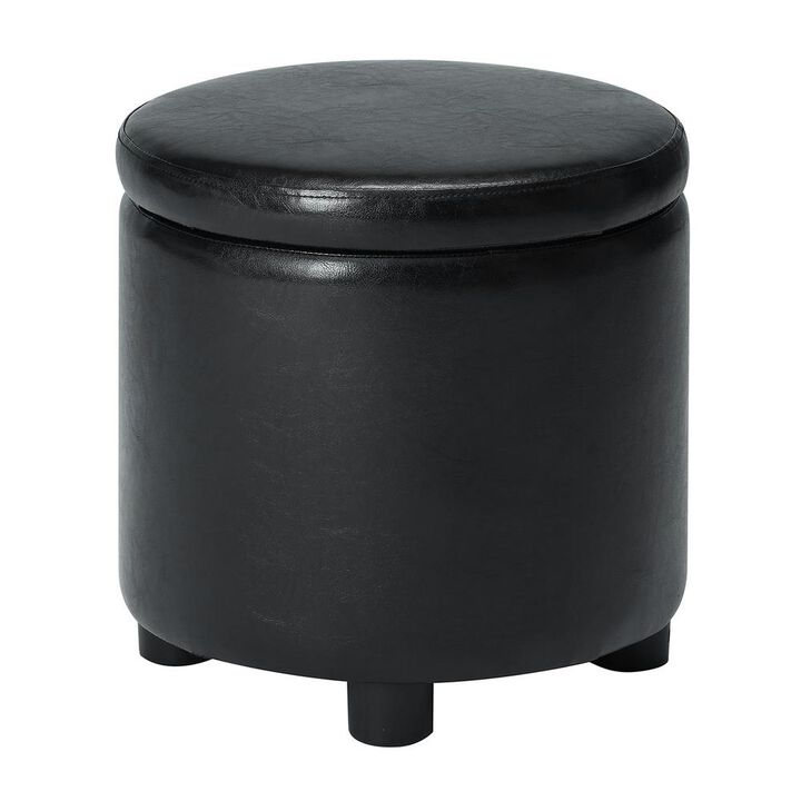 Convience Concept, Inc. Designs 4 Comfort Round Accent Storage Ottoman with Reversible Tray Lid