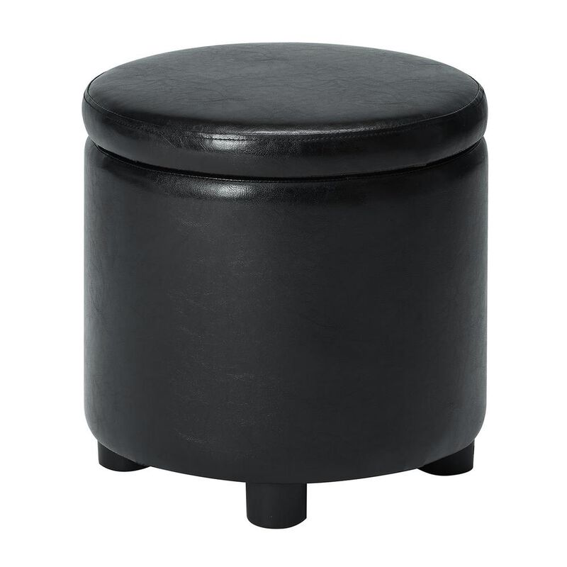 Convience Concept, Inc. Designs 4 Comfort Round Accent Storage Ottoman with Reversible Tray Lid