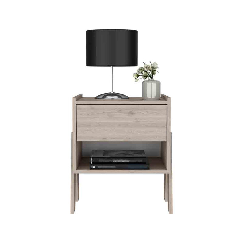 Nightstand Ferku, Bedroom, Light Gray