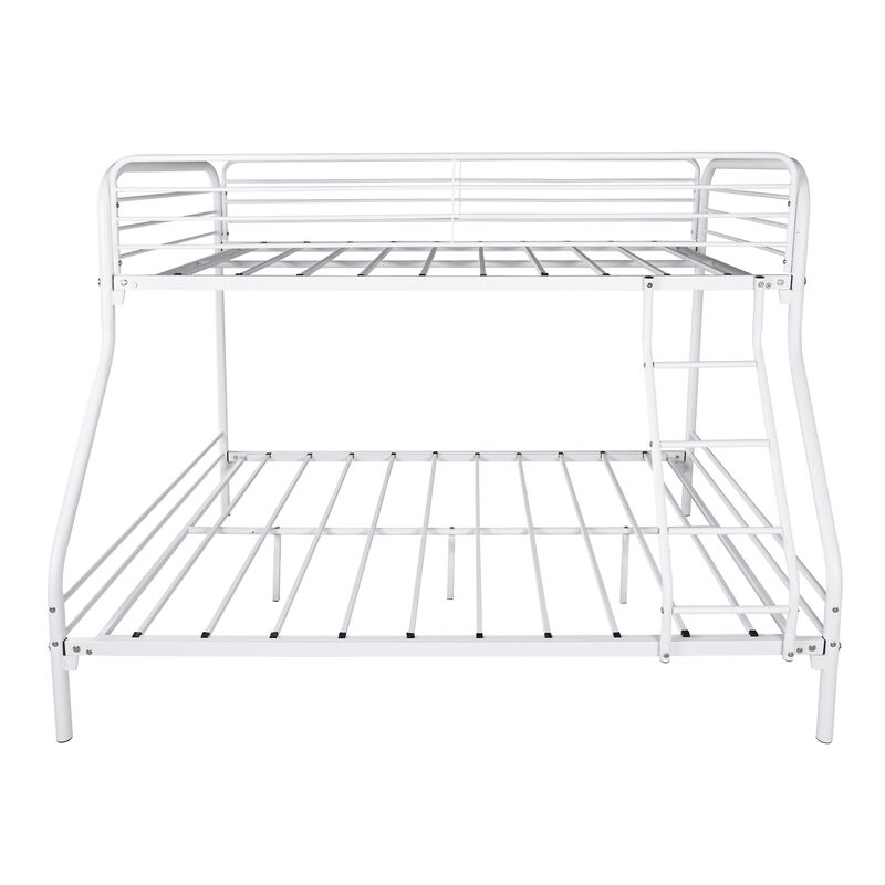 White Metal Twin Over Full Bunk Bed