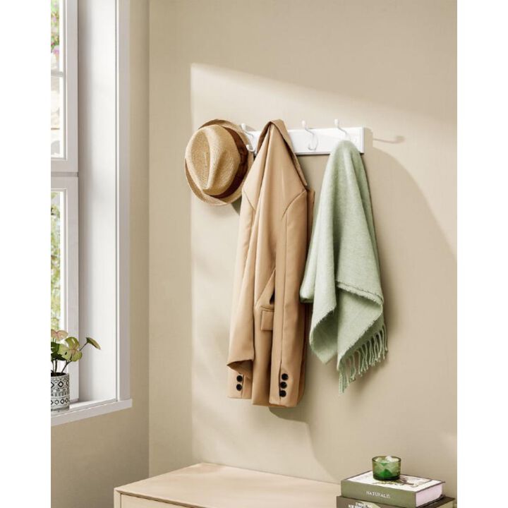 Wall-Mounted Coat Rack with Hooks for Space-Saving Entryway Organization