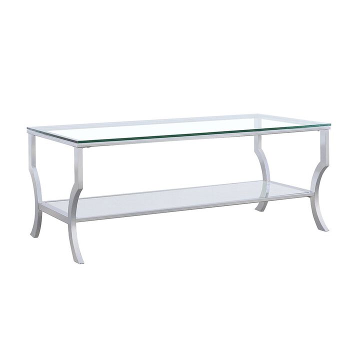 Coaster Co. of America Saide Rectangular Glass Top Coffee Table Chrome