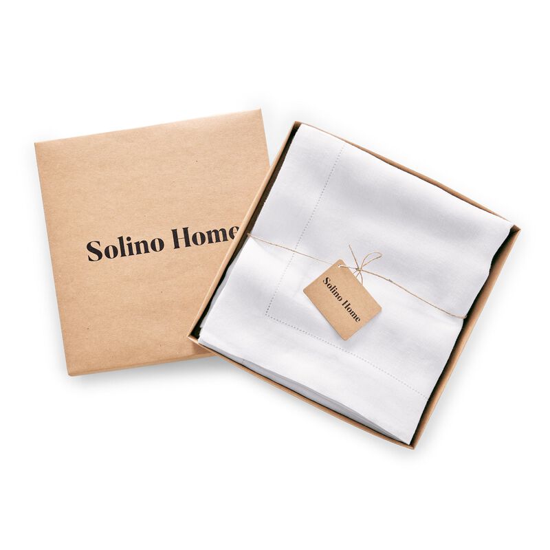 Solino Home 100% Pure Linen Tablecloth | Sonoma Hemstitch