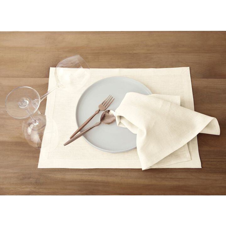 Solino Home 100% Pure Linen Placemats 14 x 19 Inch Set of 6 | Fete