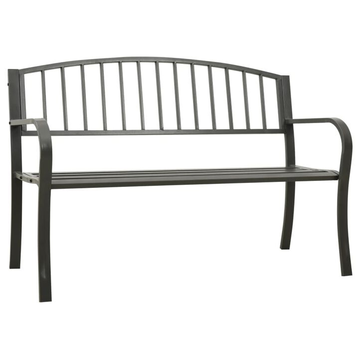 vidaXL Garden Bench 49.2" Steel Gray