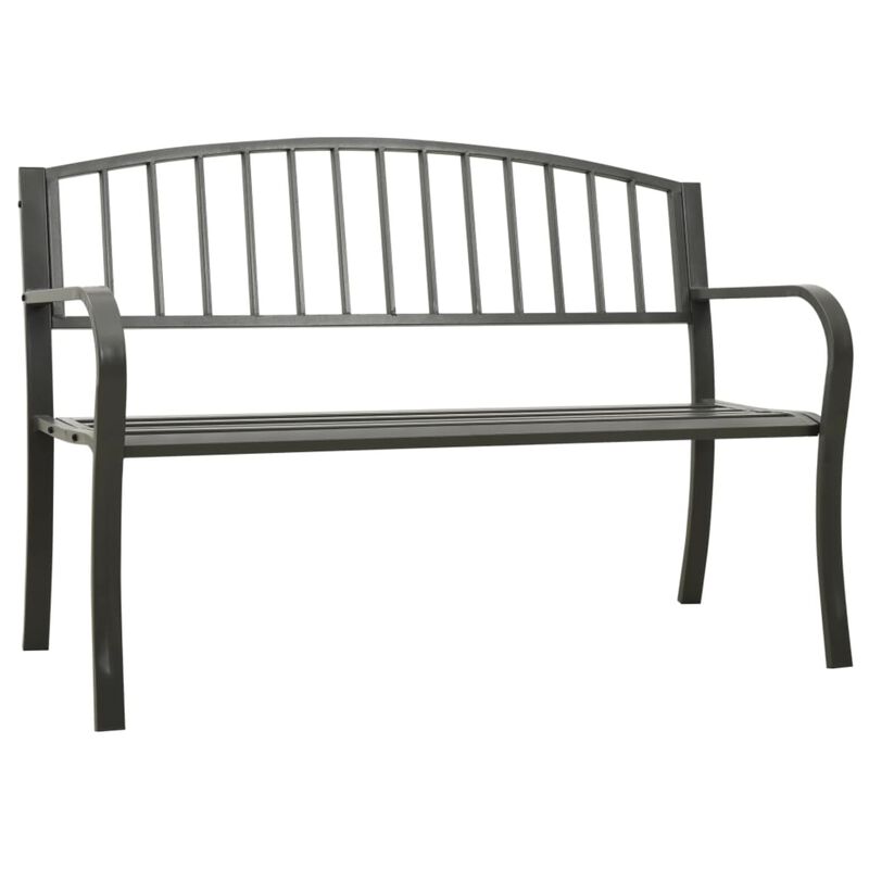 vidaXL Garden Bench 49.2" Steel Gray