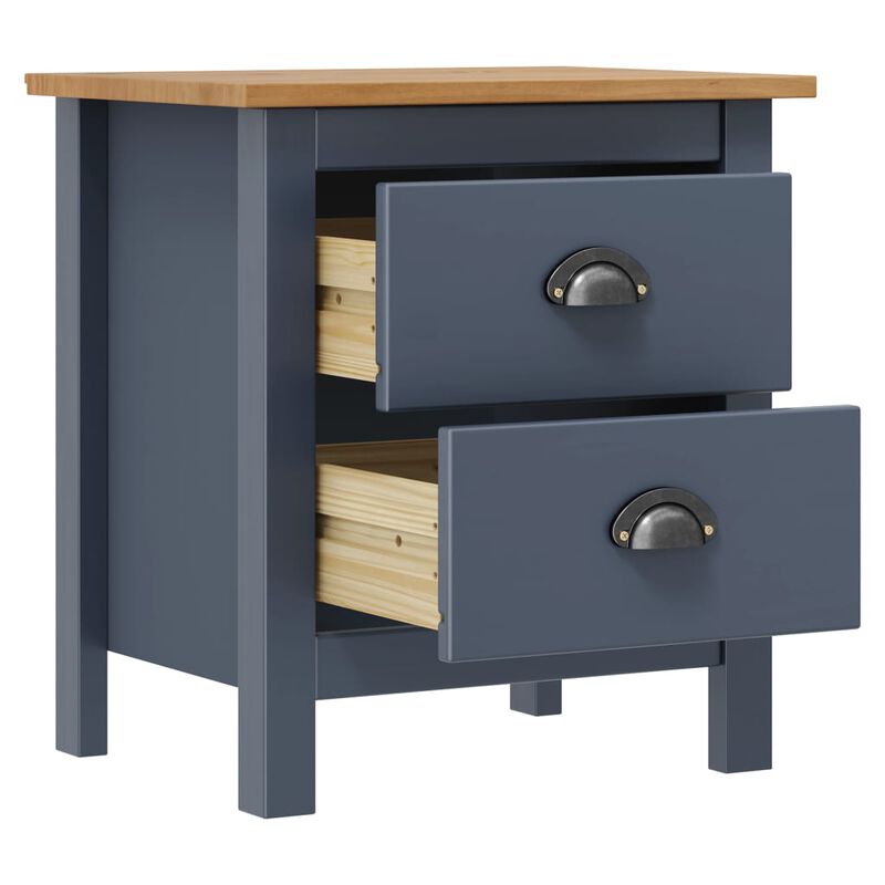 vidaXL Bedside Cabinet Hill White 18.1"x13.8"x19.5" Solid Pine Wood