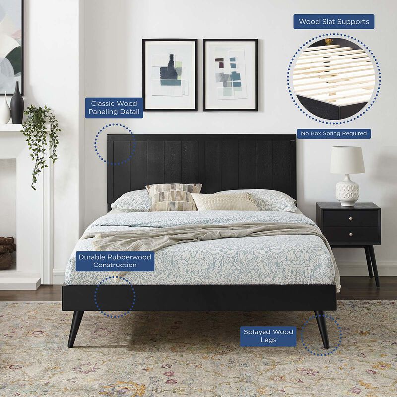 Modway - Alana King Wood Platform Bed with Splayed Legs