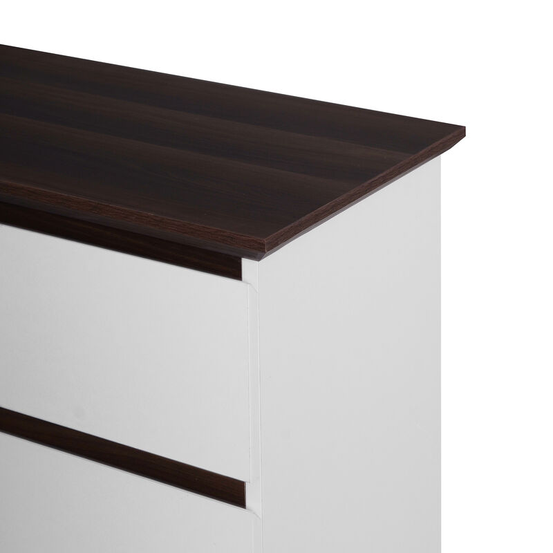 Mid-Century Modern 5-Drawer Dresser Stylish Storage Cabinet for Bedroom & Closet