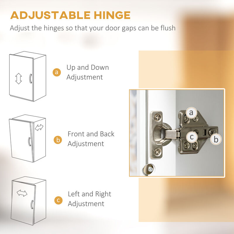 Kitchen Pantry, 4-tier Storage Cabinet with Soft Close Doors, Adjustable Shelves