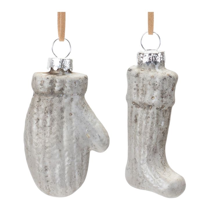Mitten and Stocking Christmas Ornaments for Holiday Tree Decoration (Set of 12)