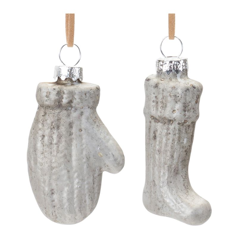 Mitten and Stocking Christmas Ornaments for Holiday Tree Decoration (Set of 12)