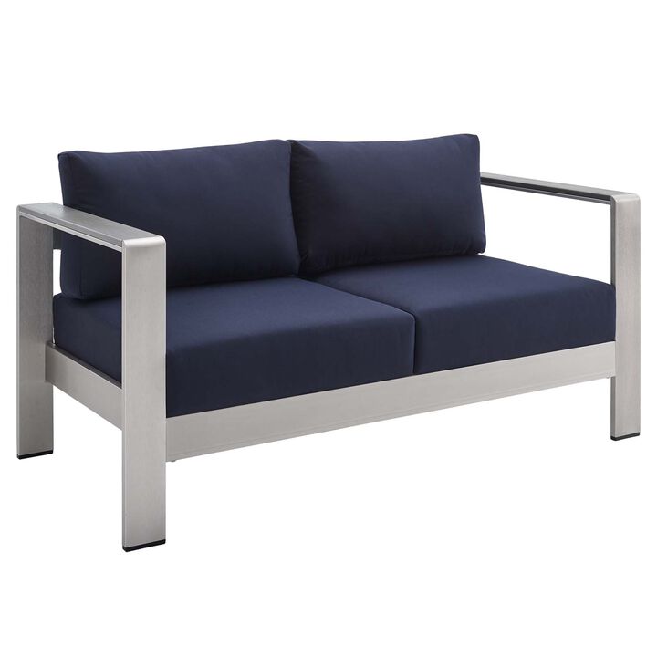 Modway - Shore Sunbrella® Fabric Aluminum Outdoor Patio Loveseat