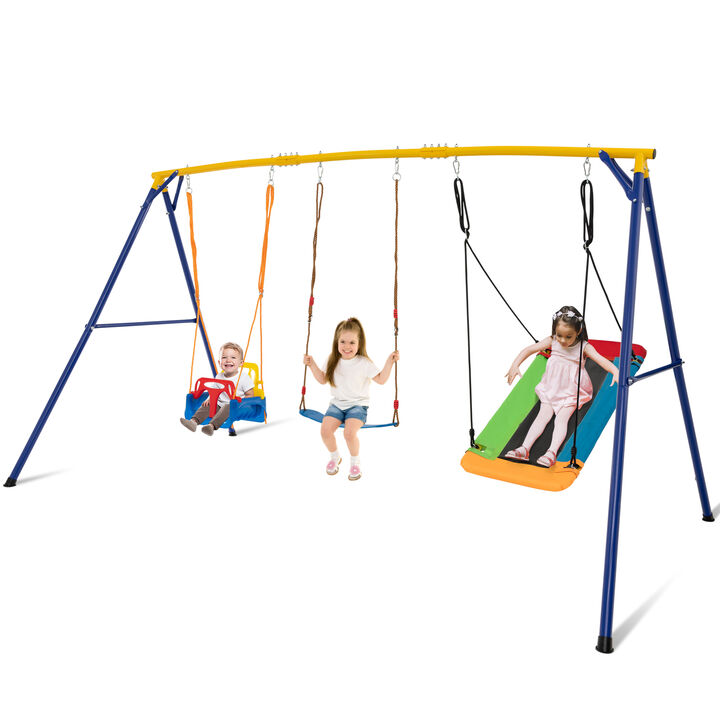 660 LBS Heavy Duty Carbon Steel Swing Frame with 3 Swings