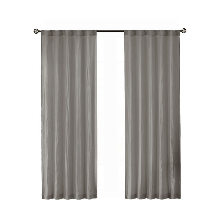 Gracie Mills Gayle Contemporary Lightweight Crushed Sheer Window Panel Pair - 42x95"