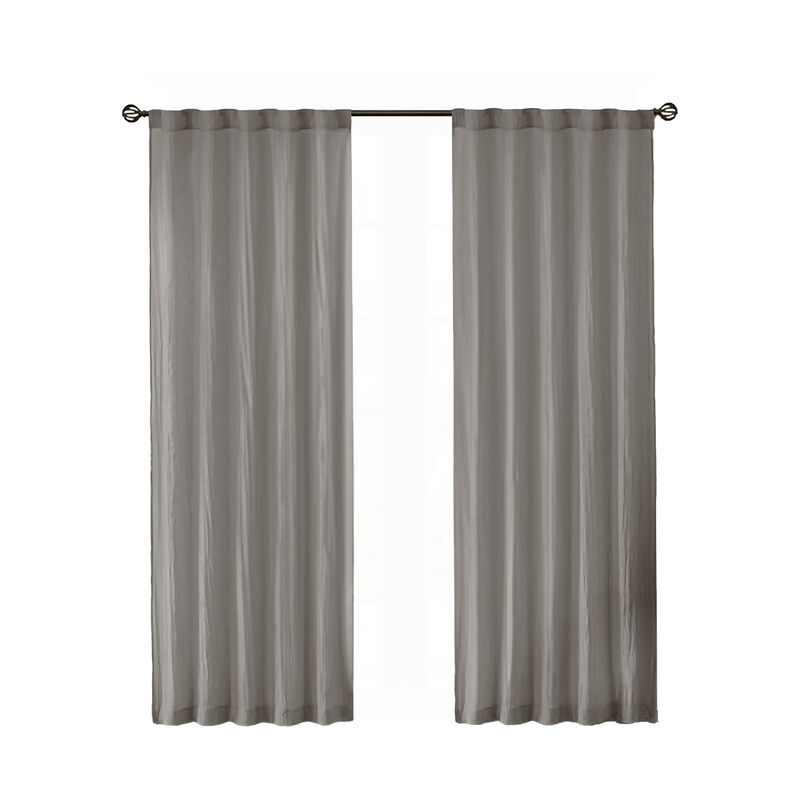 Gracie Mills Gayle Contemporary Lightweight Crushed Sheer Window Panel Pair - 42x95"