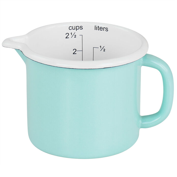 Martha Stewart 2.5 Cup Enamel on Steel Measuring Cup in Turquoise