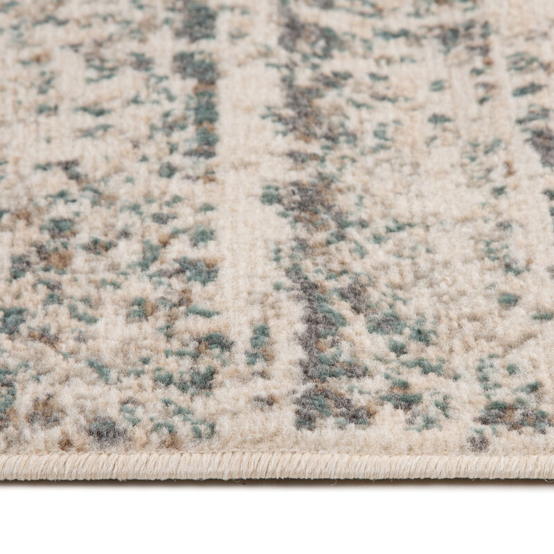 Alpine Grace Ivory Striped Area Rug 7'10" x 10'2"
