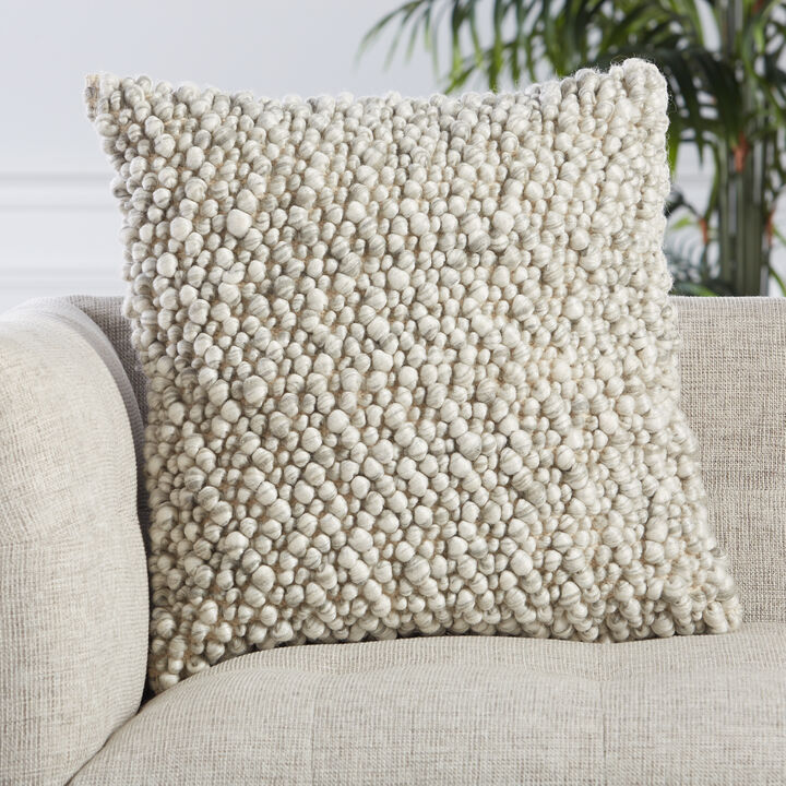 ANGORA 22x22 PILLOW POLYESTER - FEATHER GRAY
