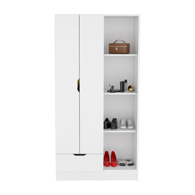DEPOT E-SHOP Toccoa Armoire with 1-Drawer and 4-Tier Open Shelves