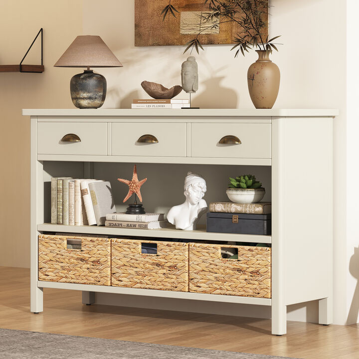 Merax Vintage Console Table with Drawers