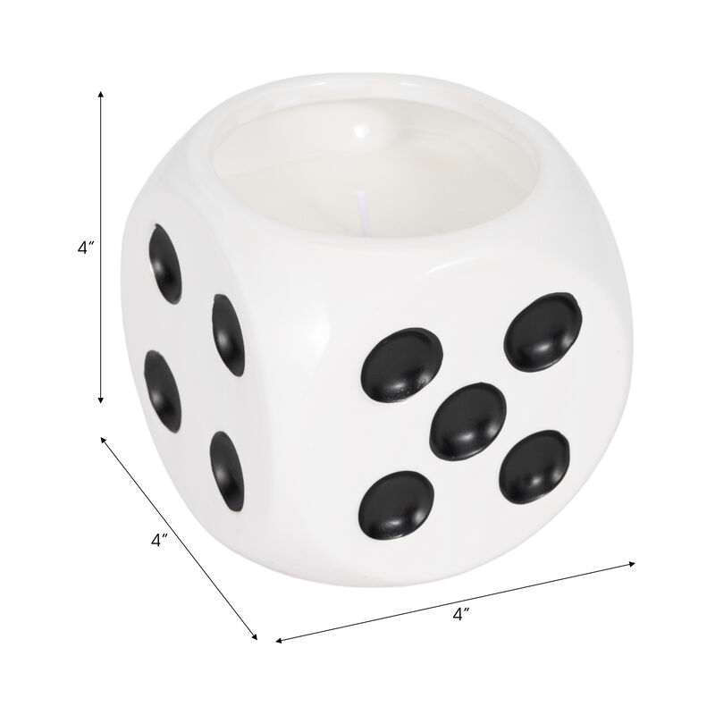 4" Stoneware Dice Candle, 9oz