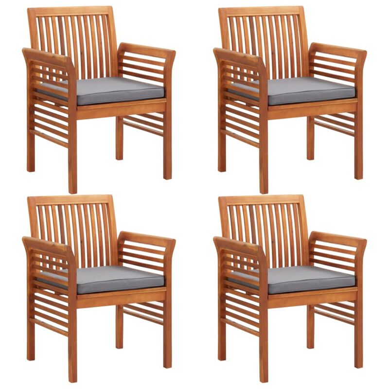 vidaXL 5 Piece Outdoor Dining Set with Cushions Solid Acacia Wood