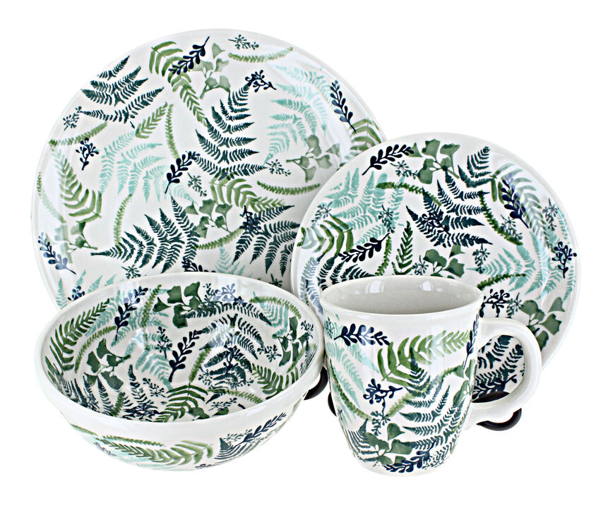 Blue Rose Polish Pottery Eloise 16 Piece Dinner Set
