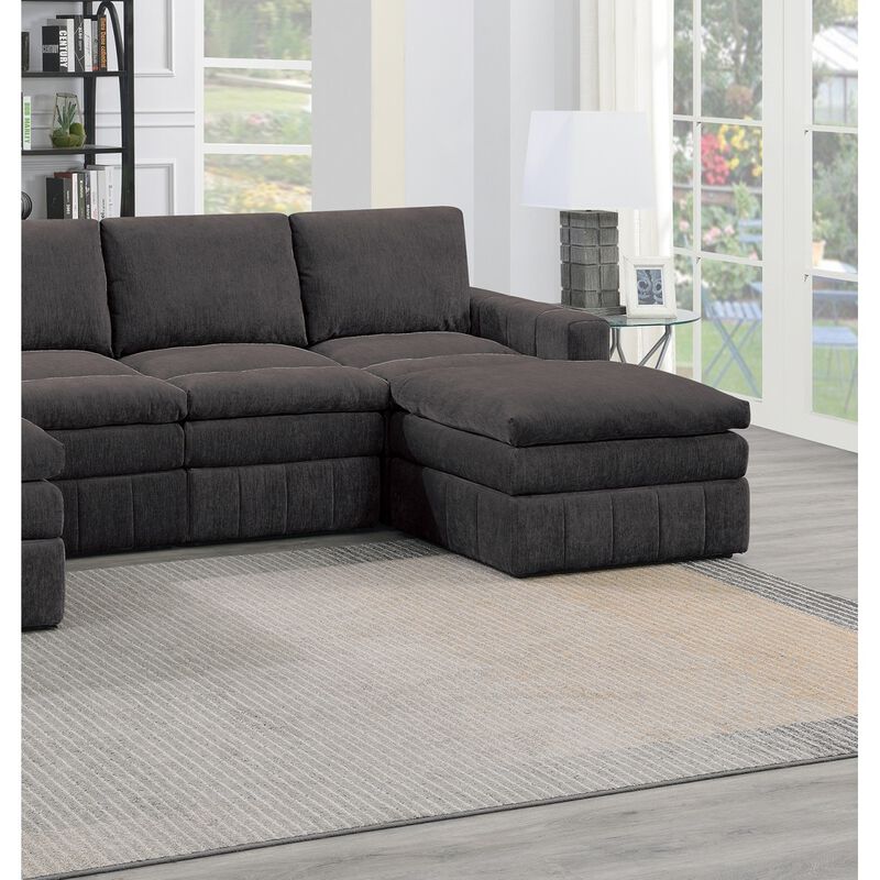 6-piece Modular Sectional Set in Mink Morgan Fabric