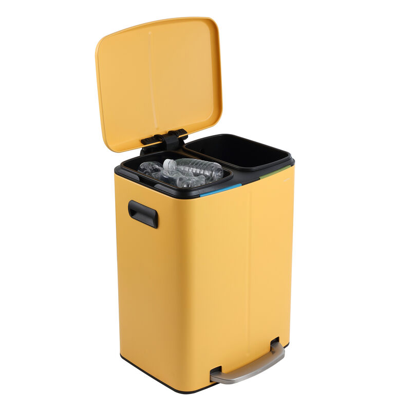Marco Rectangular Double Bucket Trash Can with Soft-Close Lid
