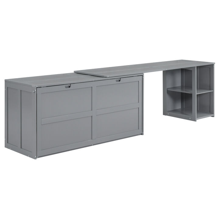 Queen Size Murphy Bed With Rotatable Desk