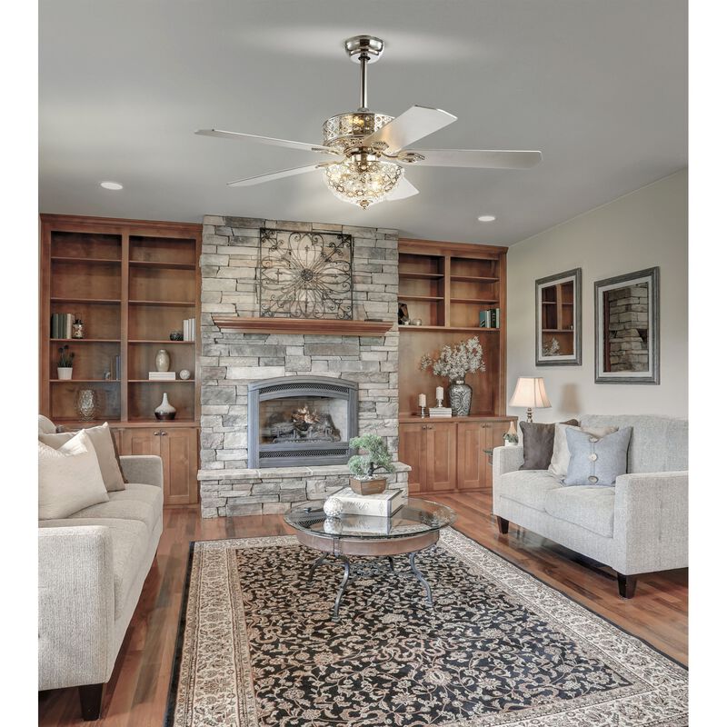 Zara Filigree 6-Light Metal/Wood LED Ceiling Fan