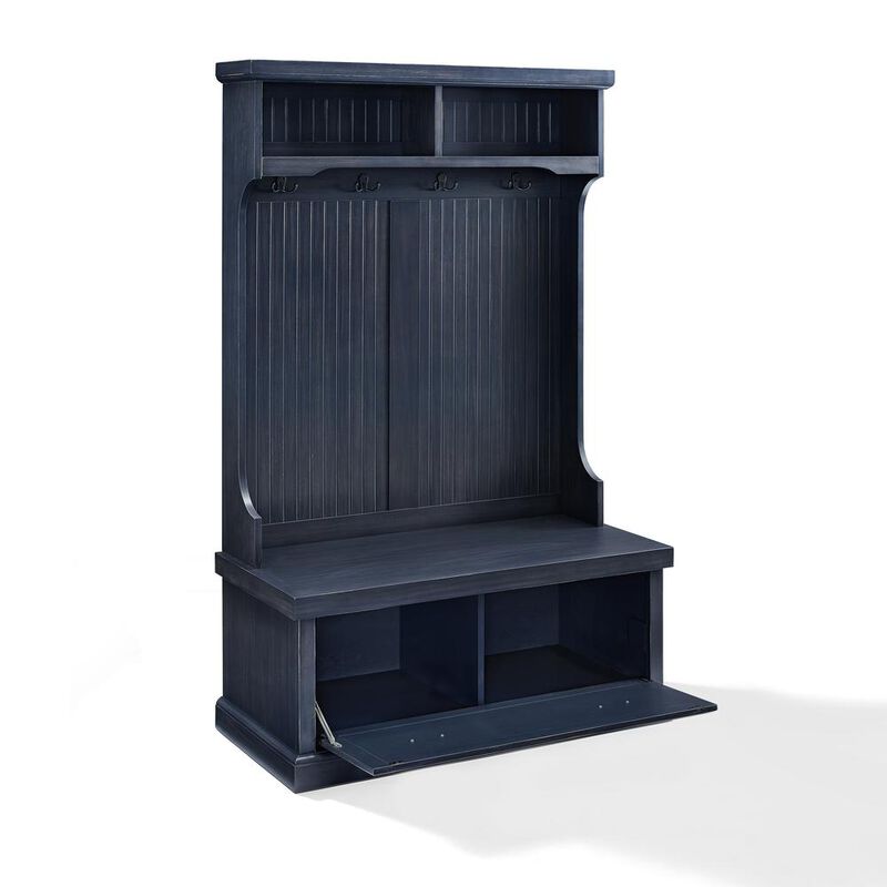 Crosley Furniture Seaside Hall Tree Distressed Navy