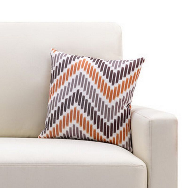 Gala Sofa, Crisp Soft Beige Linen Fabric, 2 Pillows, Brown Solid Wood Frame-Benzara